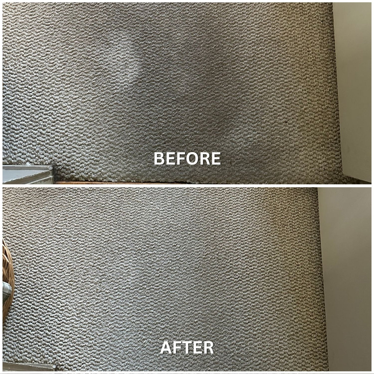 Entry carpet before after