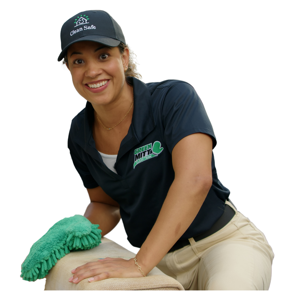 Debbie from the Green Mitt Clean Team Smiling