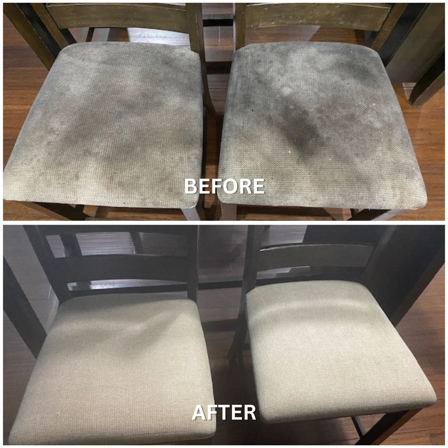 Grey Chair before and after