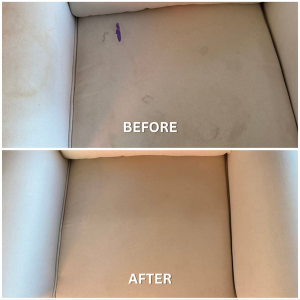Couch Before and After Cleaning